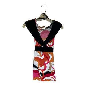 Colorful abstract vintage blouse / tunic size small